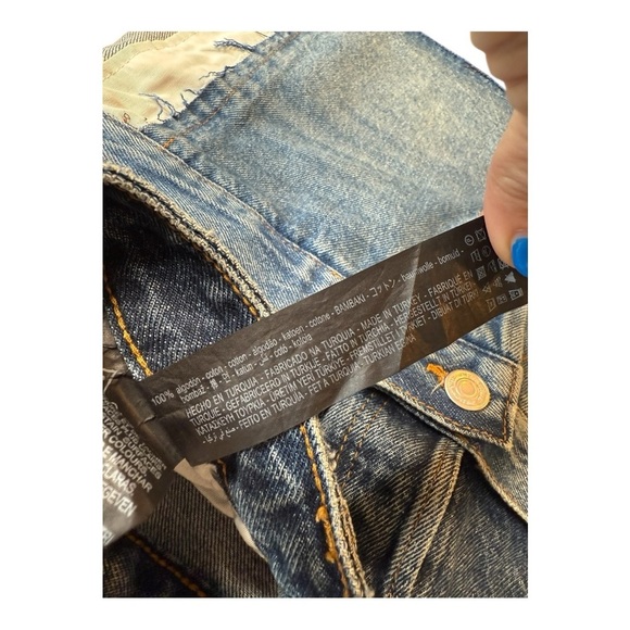 ZARA ZW Denim Mini Skirt Double Waisted Upcycled Ultra Mini Size Small - Picture 12 of 16